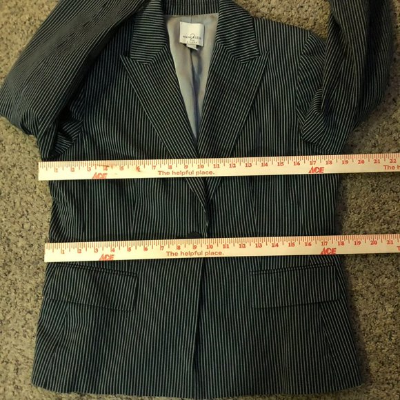 Anne Klein Blazer Womens 10 Used Pinstripe - Picture 7 of 16